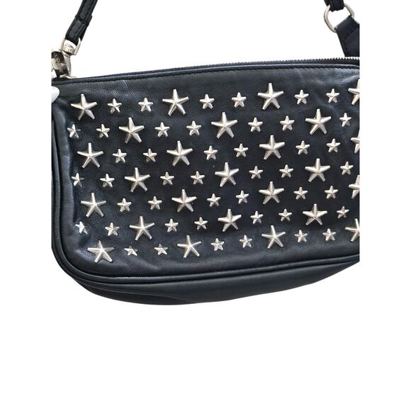 Authentic Jimmy Choo Black Leather Star Studded Small Bag Purse - Picture 5 of 15